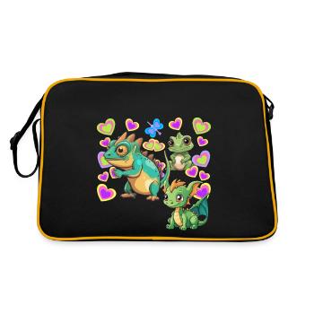 Dino Dinos Child Kids - Retro Bag - black/gold - Back