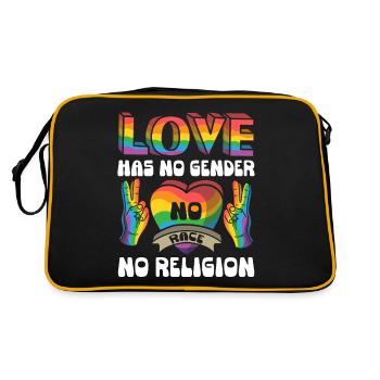Contre le racisme ! Pour la politique, les droits de l’homme, l’amour - Sac Retro - noir/or - Dos