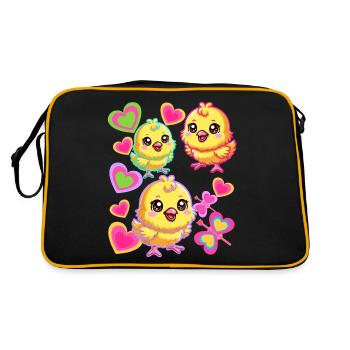 poussin rétro vintage des années 80 des années 90 poulet enfants bébé - Sac Retro - noir/or - Dos