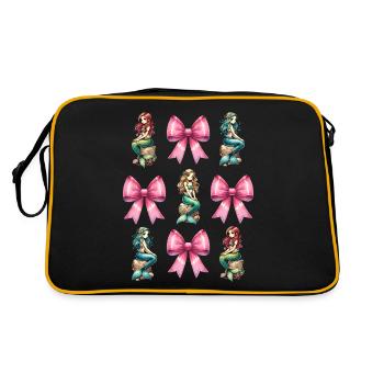 Coquette noeud Sirène Fille Ruban Rose - Sac Retro - noir/or - Dos
