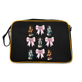 Coquettish Bow Faun Satyrs Goat Men Roman - Retro Bag - black/gold - Back