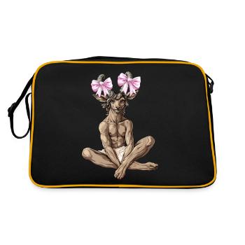 Coquettish Bow Faun Satyrs Goat Men Roman - Retro Bag - black/gold - Back