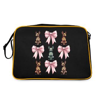 Coquette Bow El Chupacabra Kryptide Kryptozoologie - Retro Tasche - Schwarz/Gold - Hinten