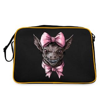Coquette Bow El Chupacabra Kryptide Kryptozoologie - Retro Tasche - Schwarz/Gold - Hinten
