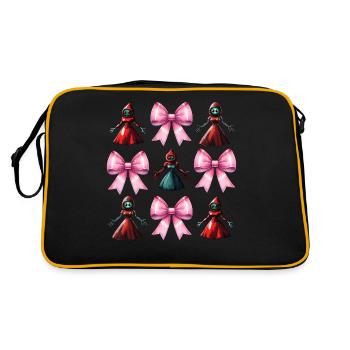 Coquette Bow Flatwoods Monster Cryptid - Retro Bag - black/gold - Back
