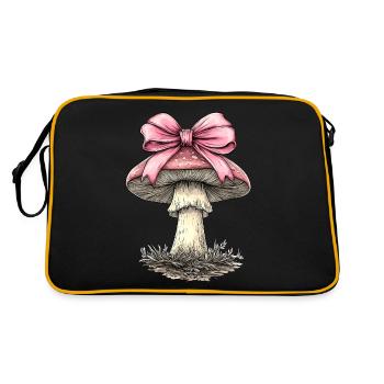 Coquette Arc Champignon Chasse Cottagecore Mycologie - Sac Retro - noir/or - Dos