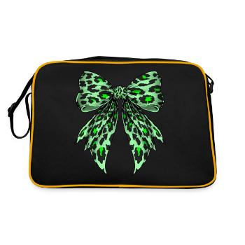 Coquette Bow Cheetah Animal Print Lime Green - Retro Bag - black/gold - Back