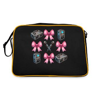 Coquette Bow Karaoké Singer Micro Haut-parleur - Sac Retro - noir/or - Dos