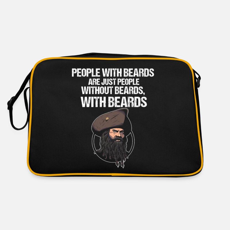 Leute Mit Bärten! Lustiges Friseur -Bart -Zitat Retro Tasche