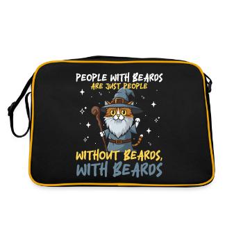 People with beards! Funny Hairdresser Beard Quote - Retro Bag - black/gold - Back