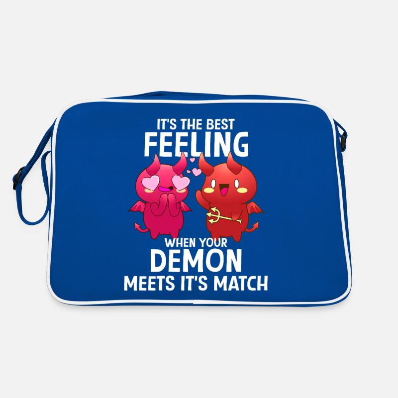 When your demon hits his match! Funny Demon Retro Bag