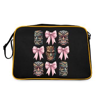 Coquettish Bow Tiki Luau Hawaiian Tiki Mask - Retro Bag - black/gold - Back