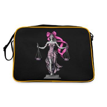 Kokette Verbeugung Dame Richterin Anwältin Anwalt - Retro Tasche - Schwarz/Gold - Hinten