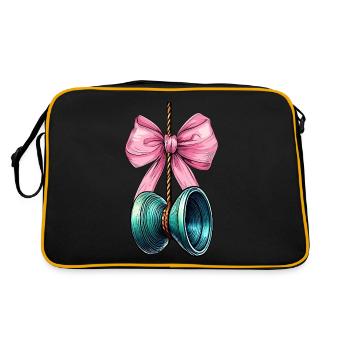Coquette Bow Yoyo Toy Girl Mothers Day - Retro Bag - black/gold - Back