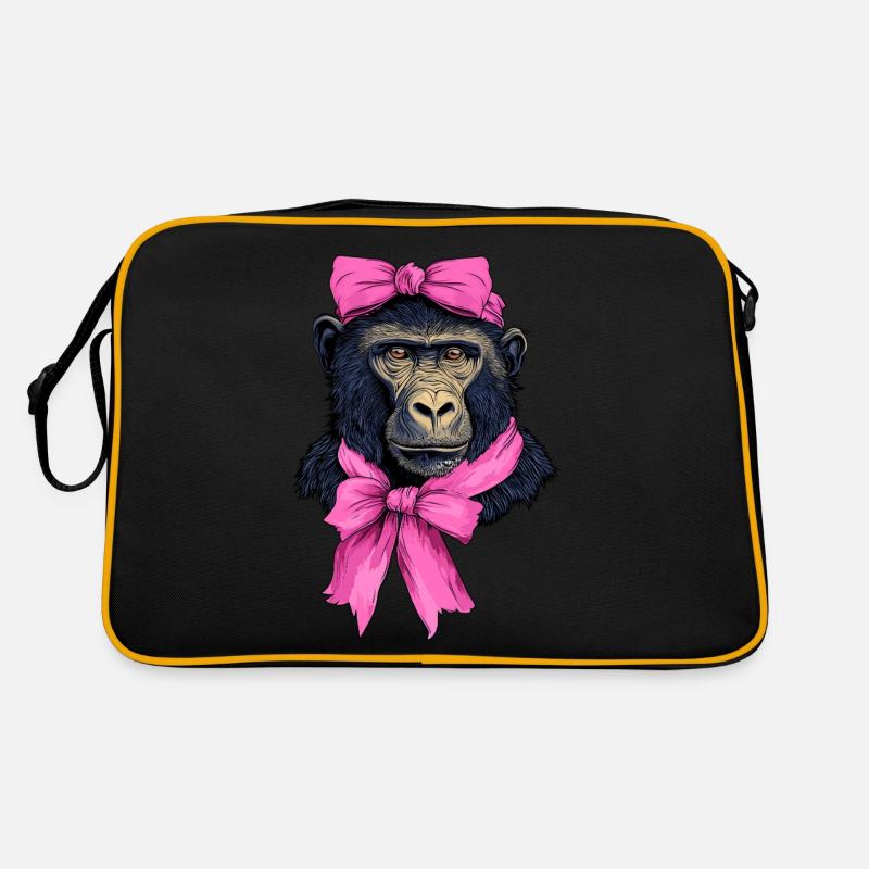 Coquette Bow Baboon Monkey Mom Mother's Day Pink Retro Bag