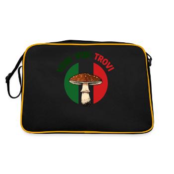 Tenue pour cueilleur de champignons avec des montagnes de cèpes - Sac Retro - noir/or - Dos