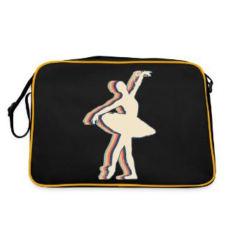 Ballet Danse Ballerine Danseuse Rétro Line Art - Sac Retro - noir/or - Dos