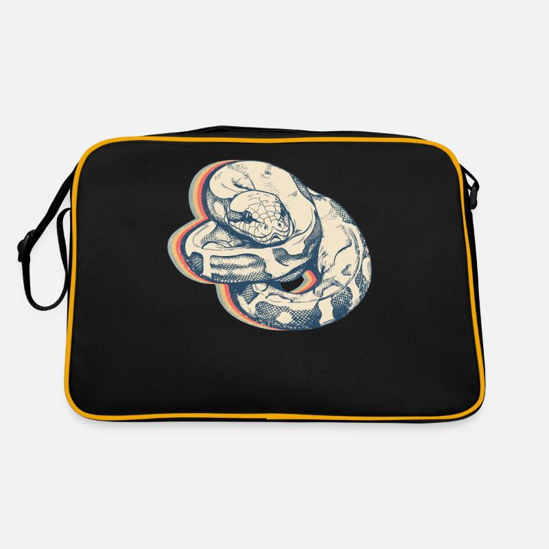 Ball Python Serpent Rétro Line Art Sac Retro