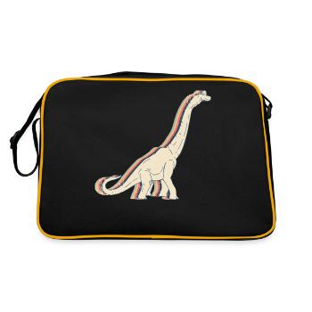 Brachiosaure dinosaure Retro Line Art - Sac Retro - noir/or - Dos