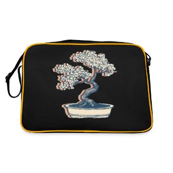 Bonsaï Japonais Zen Plante Rétro Line Art - Sac Retro - noir/or - Dos