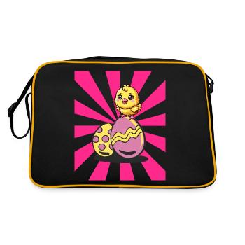 Retro Easter Easter Eggs Chick Kids Child - Retro Bag - black/gold - Back