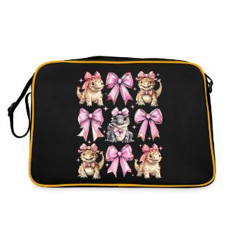Coquette Arc Ankylosaure Dinosaure Fille - Sac Retro - noir/or - Dos