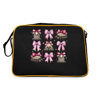 Coquette Bow Isopods Bug Girl Mom Pink - Retro Bag - black/gold - Back