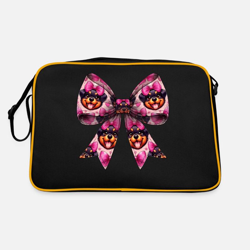 Coquette Bow Rottweiler Hund Muster Mama Mädchen Retro Tasche