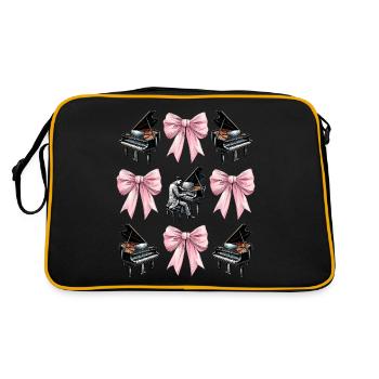 Coquette Bow Pianiste Piano Girl Maman Mamans - Sac Retro - noir/or - Dos