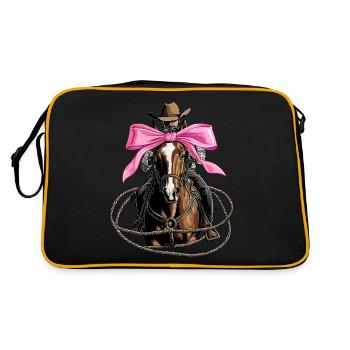 Coquette arc rodéo baril racer baril racing maman - Sac Retro - noir/or - Dos