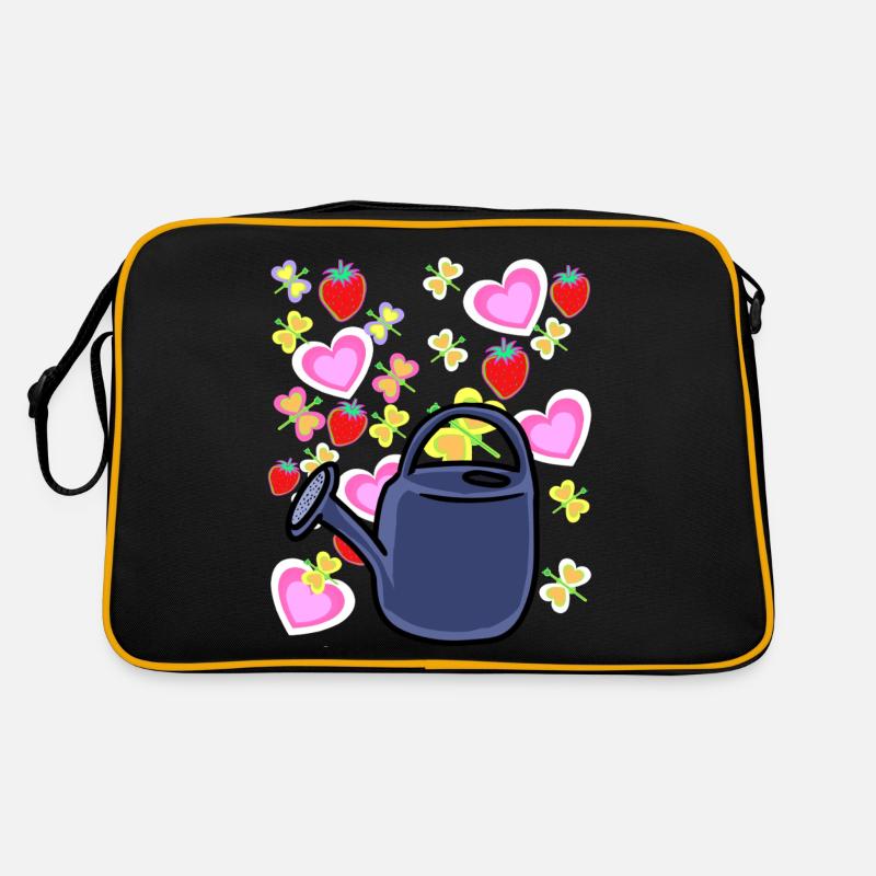 Gardener Watering Can Retro Strawberries Fruit Fruit Retro Bag