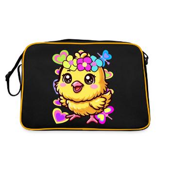 Poussin Pâques Enfants Enfant Bébé Poulet - Sac Retro - noir/or - Dos