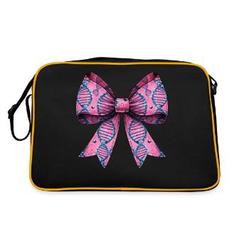 Coquette Bow Genealogy DNA Pattern - Retro Bag - black/gold - Back