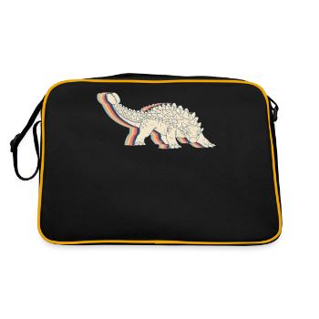 Ankylosaurus Dinosaur Retro Line Art - Retro Bag - black/gold - Back