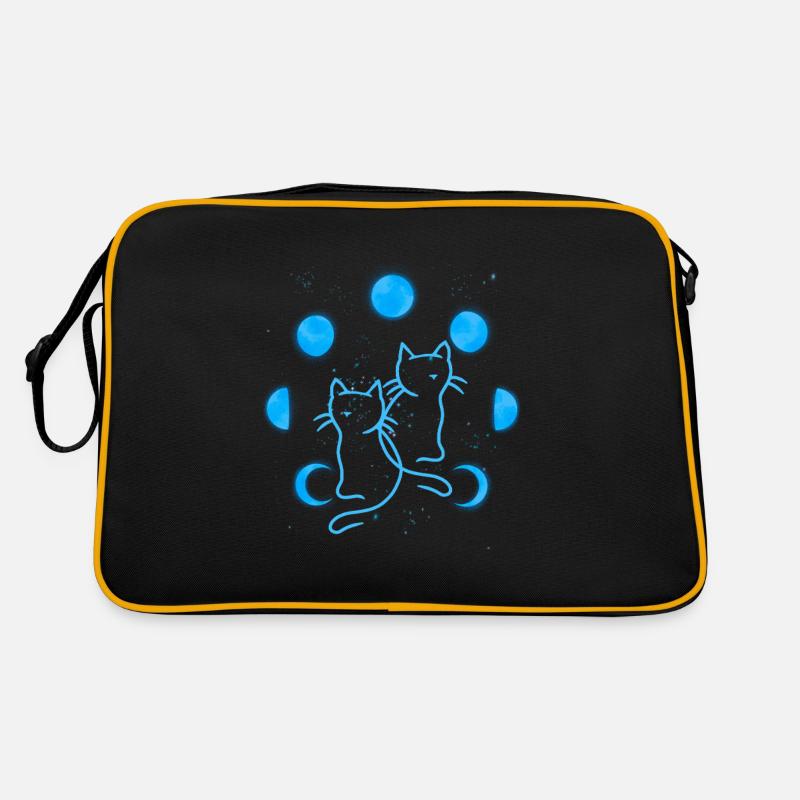 Chat Chats Lune Phases de Lune Sac Retro
