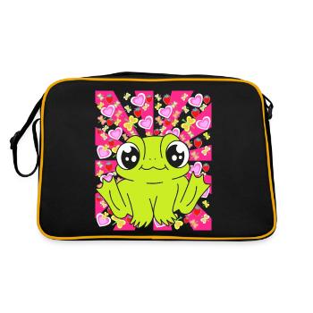 Grenouille Grenouilles Enfants Enfant Bébé Rétro des années 80 des années 90 - Sac Retro - noir/or - Dos