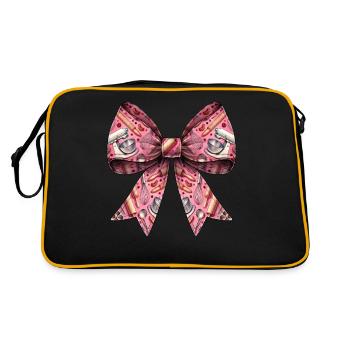 Coquette Bow Baking Baker Pattern Mom Mothers - Retro Bag - black/gold - Back