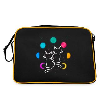 Retro Cats Moon Phase Moon Phases Cat Vintage - Retro Bag - black/gold - Back