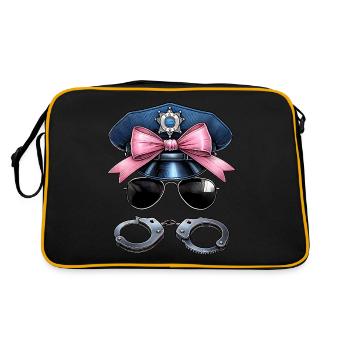 Coquette Bow Policeman Hat Sunglasses - Retro Bag - black/gold - Back