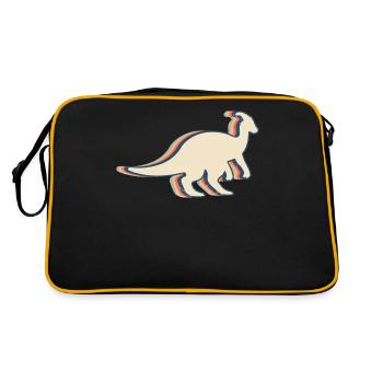 Parasaurolophus Dinosaur Retro Line Art - Retro Bag - black/gold - Back