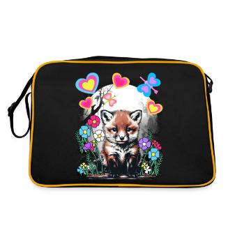 Spring Retro Fox Foxes Spring Beginning - Retro Bag - black/gold - Back