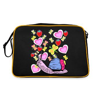 Retro Snail Snails Vintage Summer Kids - Retro Bag - black/gold - Back