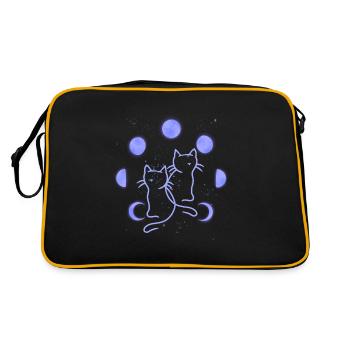 Chat Chats Phase de Lune Phases de Lune Univers - Sac Retro - noir/or - Dos
