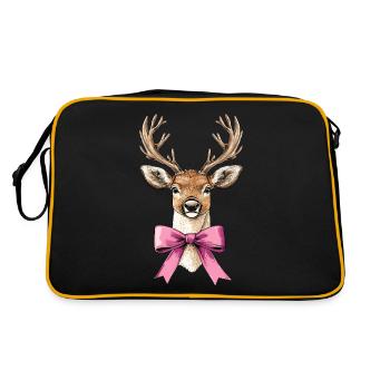 Coquette Bow Reindeer Christmas - Retro Bag - black/gold - Back