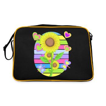 Tournesol Tournesols Jardin de fleurs rétro - Sac Retro - noir/or - Dos