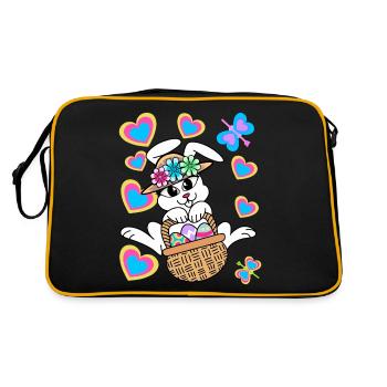 Easter Bunny Easter Bunny Eggs Easter Eggs Easter - Retro Bag - black/gold - Back