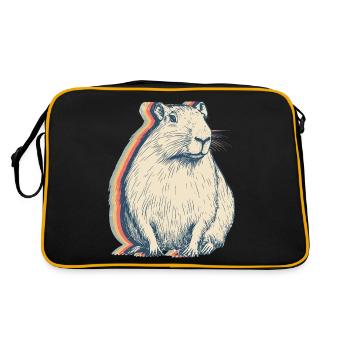 Capybara Capibara Retro Line Art - Retro Bag - black/gold - Back