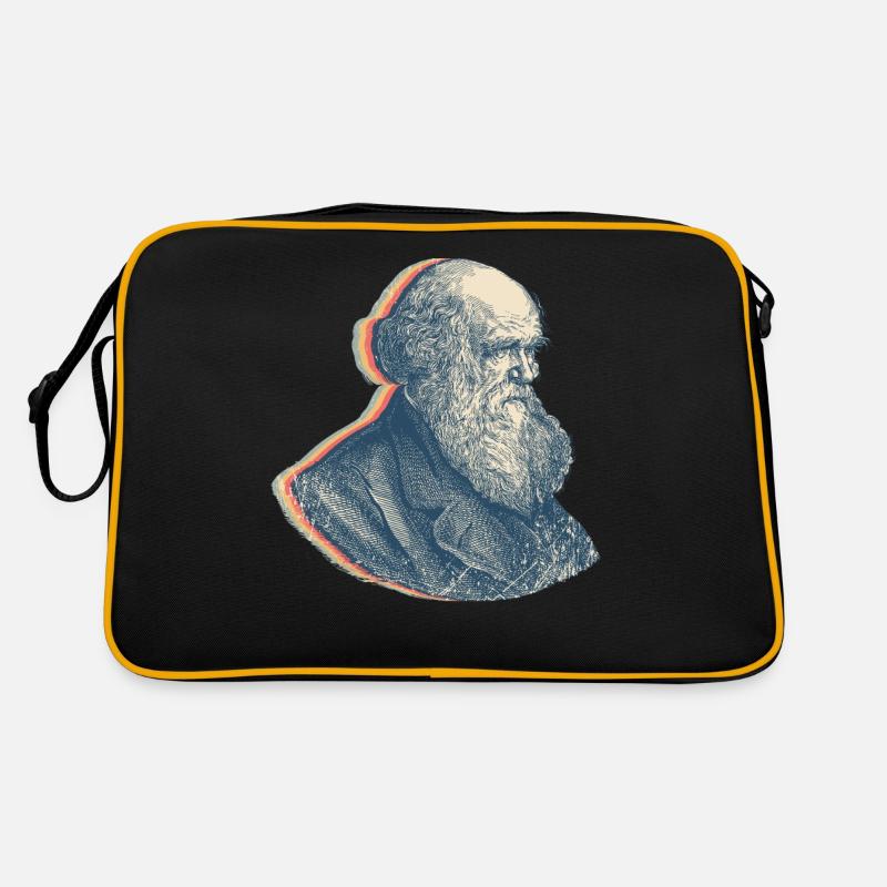 Charles Darwin Evolutionstheorie Retro-Linienkunst Retro Tasche