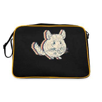 Chinchilla Pet Retro Line Art - Retro Bag - black/gold - Back