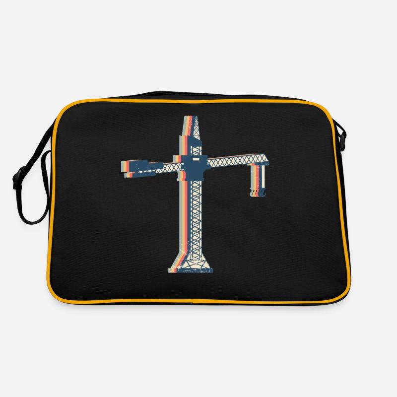Crane Operator Construction HEO Retro Line Art Retro Bag